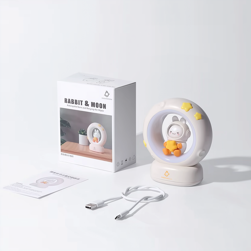 Lunar Glow AstroBunny · Rechargeable & Touch-Activated Bedside Lamp
