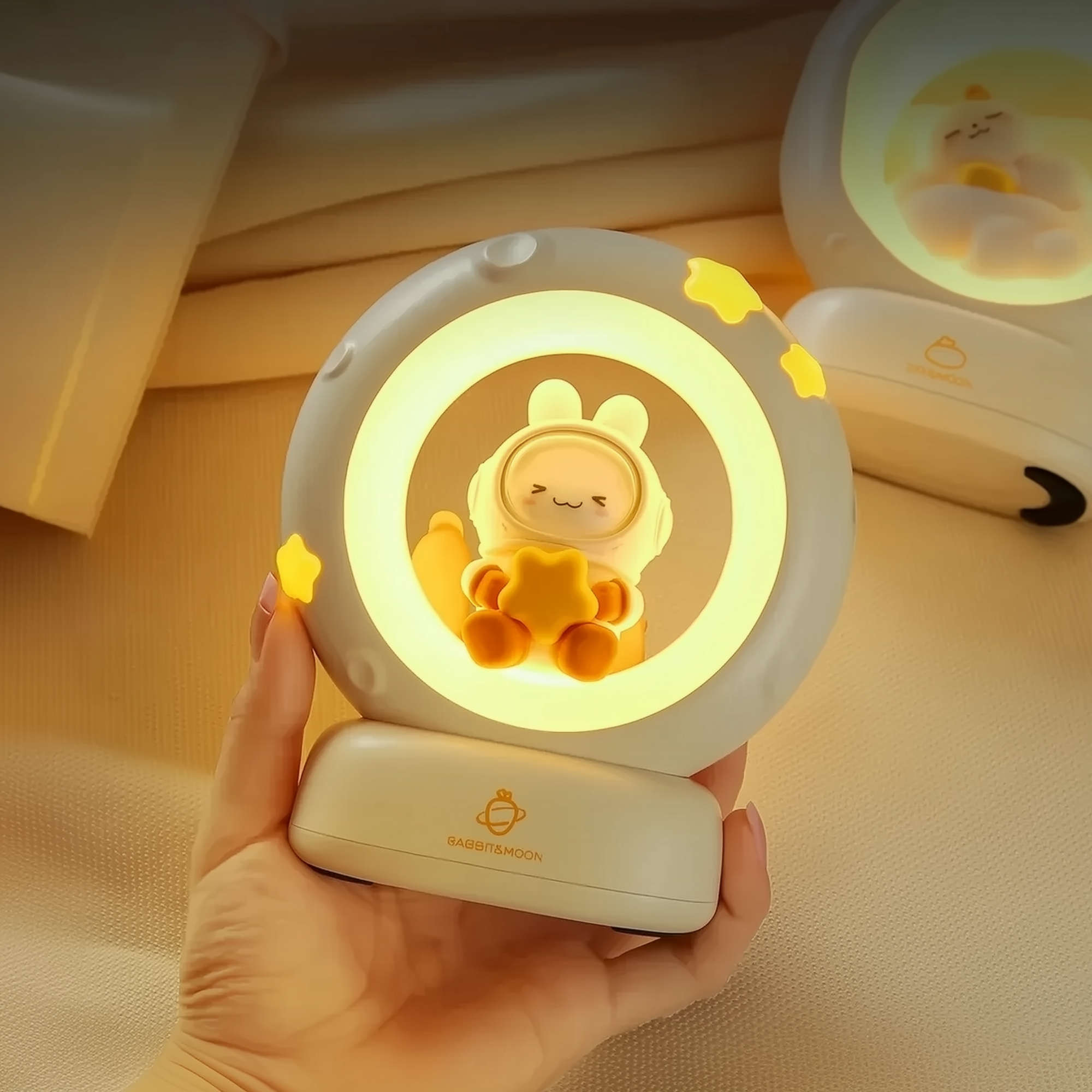 Lunar Glow AstroBunny · Rechargeable & Touch-Activated Bedside Lamp