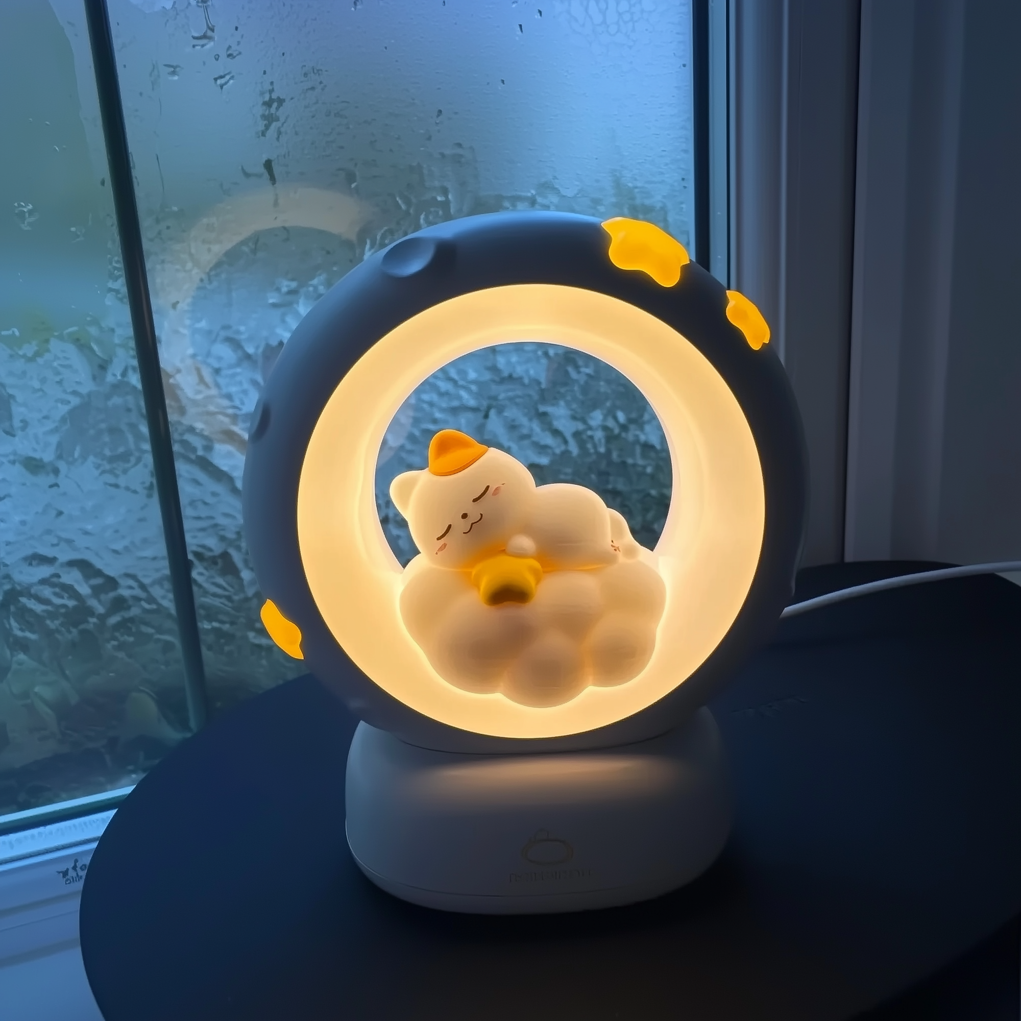 Lunar Glow Kitten · Rechargeable & Touch-Activated Bedside Lamp