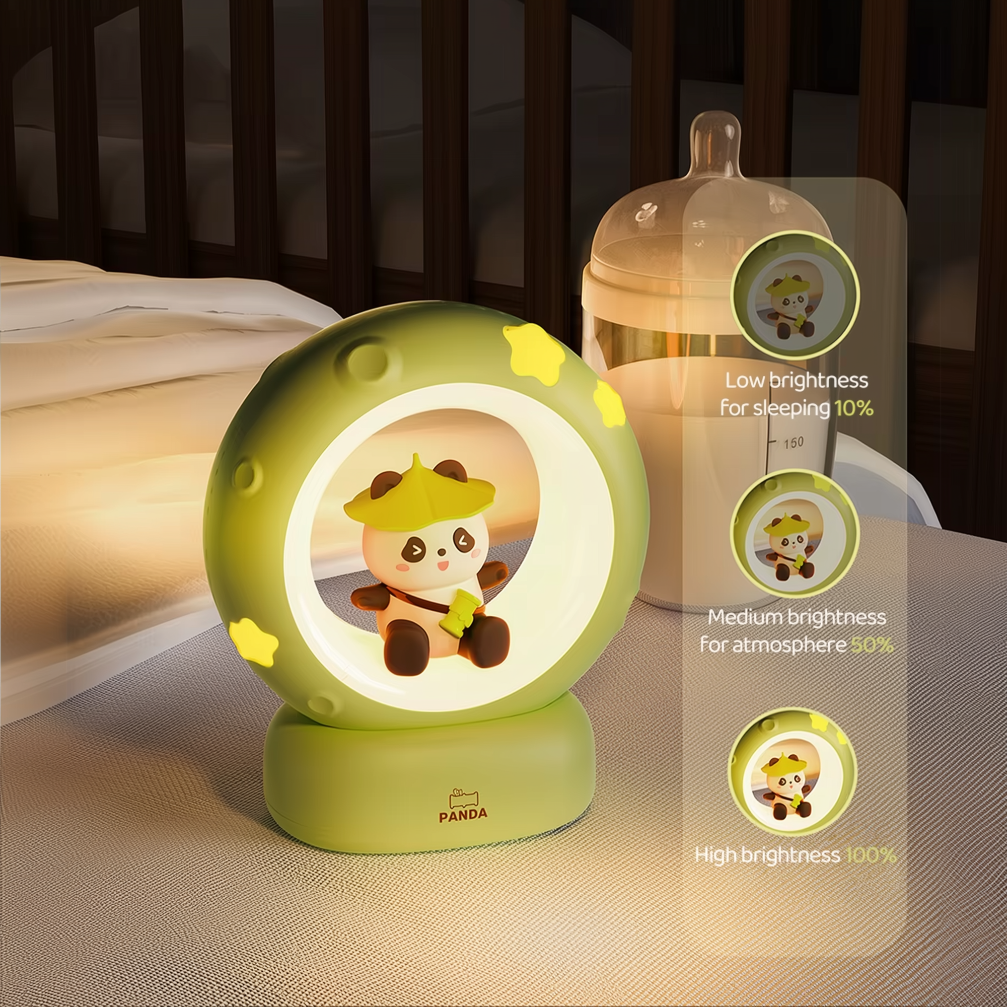 Lunar Glow Bear · Rechargeable & Touch-Activated Bedside Lamp