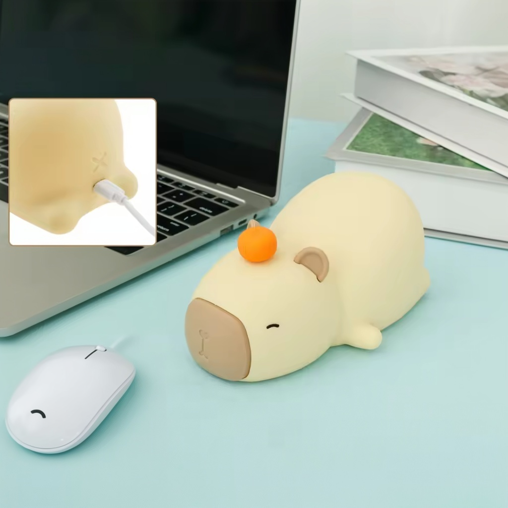 Lazy Capybara · Rechargeable & Touch-Activated Nightlight