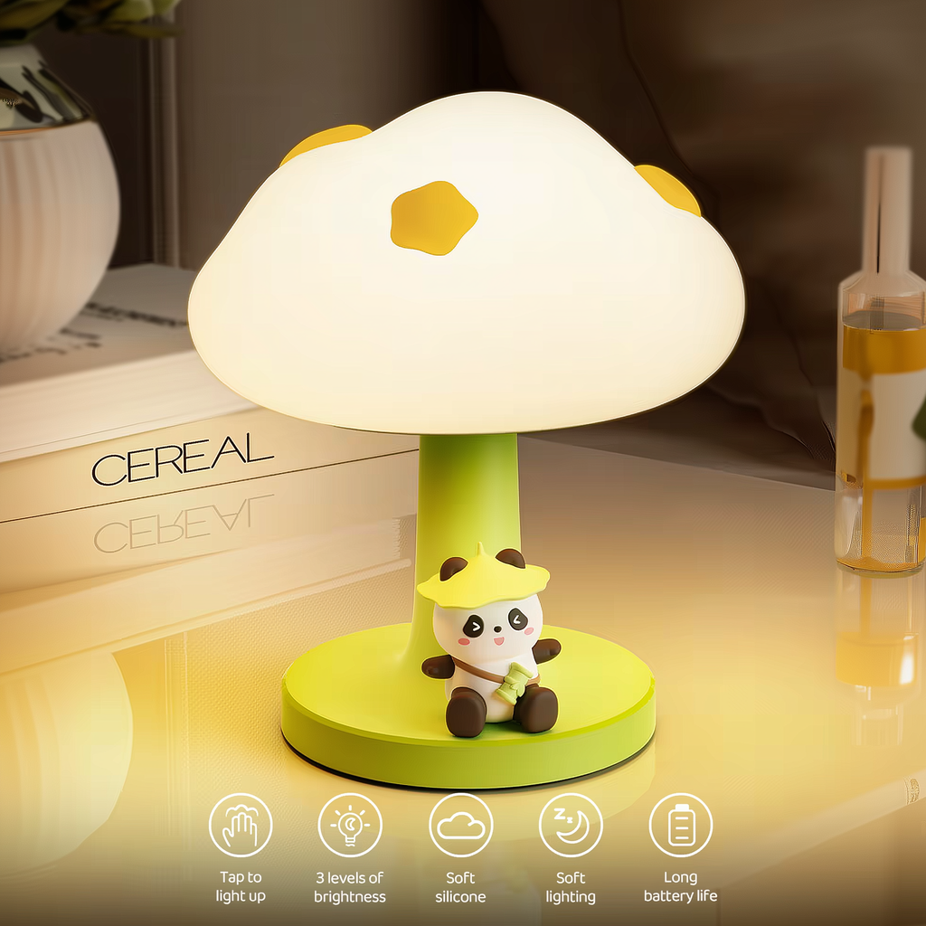 Cozy Cloud Bear · Rechargeable & Touch-Activated Bedside Lamp